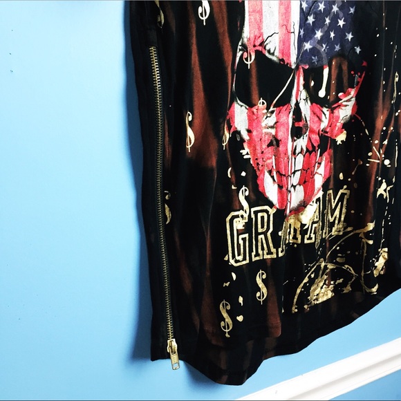 💎Smith & Graham Flag Skull T-Shirt - Picture 3 of 4